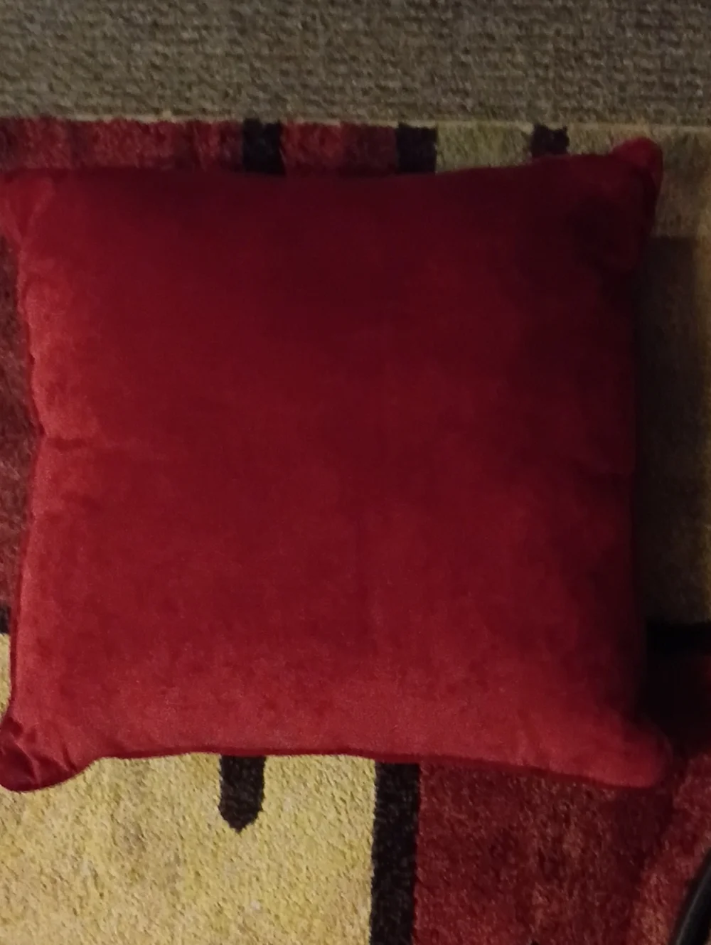 Large Geometric Pattern Throw Pillow in Maroon, Brown, Tan & Black - Brand